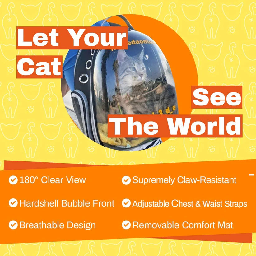 PAW-TIME™ Carrier Bag - Premium Transparent Bubble Capsule Pet Carriers for Small Cats, Kitten